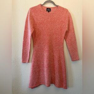 Angie Sweater Dress Womens Large Long Sleeve Crew Neck Knee Length Red Knit